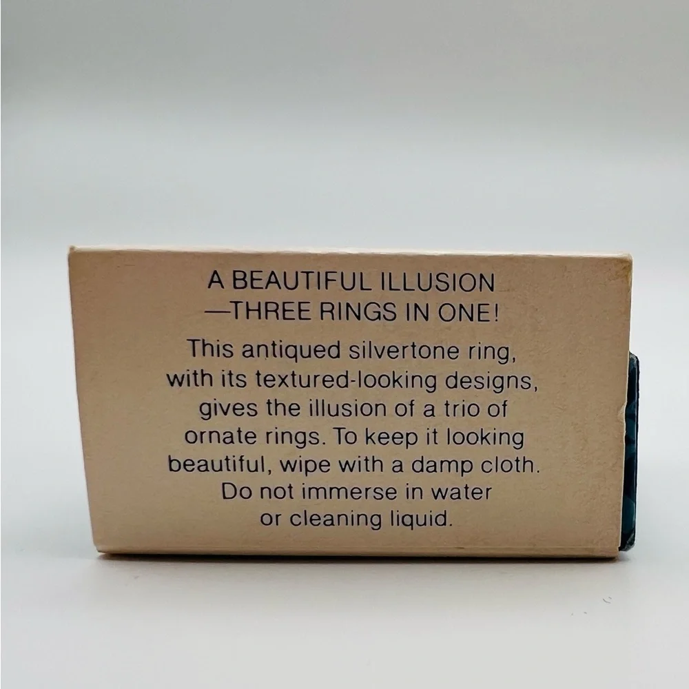 Vintage Avon Beautiful Illusion Ring Size 7 Silver Tone 1980